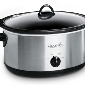 Crock-Pot 7 Quart Oval Manual Slow Cooker, Stainless Steel (SCV700-S-BR), Versatile Cookware for Large Families or Entertaining